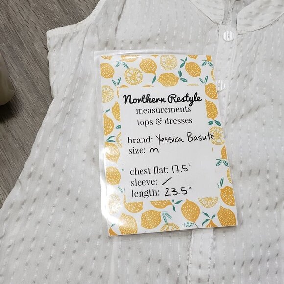 Yessica Basulto * White Sleeveless Popover Top M - Picture 7 of 8